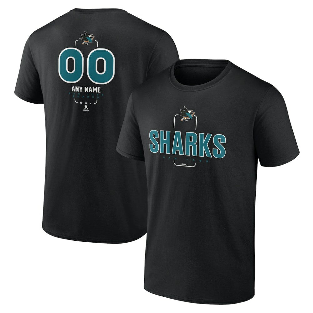San Jose Sharks Personalized Name & Number Midfielder T-Shirt - Black | US 202441382