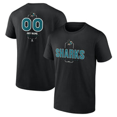 San Jose Sharks Personalized Name & Number Midfielder T-Shirt - Black | US 202441382