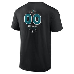 San Jose Sharks Personalized Name & Number Midfielder T-Shirt - Black | US 202441382