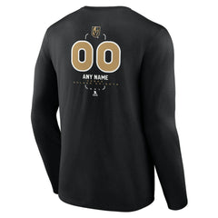 Vegas Golden Knights Personalized Name & Number Midfielder Long Sleeve T-Shirt - Black | US 202441385