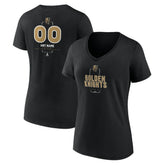 Vegas Golden Knights Women's Personalized Name & Number Midfielder V-Neck T-Shirt - Black | US 202441389