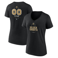 Vegas Golden Knights Women's Personalized Name & Number Midfielder V-Neck T-Shirt - Black | US 202441389