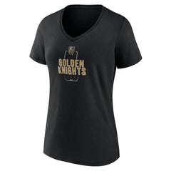 Vegas Golden Knights Women's Personalized Name & Number Midfielder V-Neck T-Shirt - Black | US 202441389