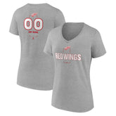 Detroit Red Wings Women's Personalized Name & Number Midfielder V-Neck T-Shirt - Gray | US 202447072