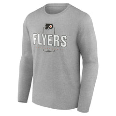 Philadelphia Flyers Personalized Name & Number Midfielder Long Sleeve T-Shirt - Gray | US 202447073