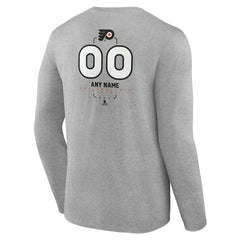 Philadelphia Flyers Personalized Name & Number Midfielder Long Sleeve T-Shirt - Gray | US 202447073