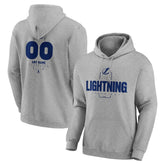 Tampa Bay Lightning Personalized Name & Number Midfielder Pullover Hoodie - Gray | US 202447084