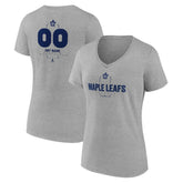 Toronto Maple Leafs Women's Personalized Name & Number Midfielder V-Neck T-Shirt - Gray | US 202447092