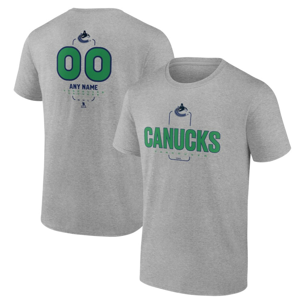 Vancouver Canucks Personalized Name & Number Midfielder T-Shirt - Gray | US 202447095