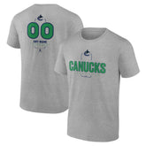 Vancouver Canucks Personalized Name & Number Midfielder T-Shirt - Gray | US 202447095