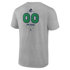 Vancouver Canucks Personalized Name & Number Midfielder T-Shirt - Gray | US 202447095