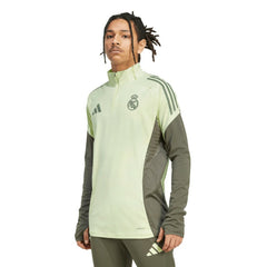 Real Madrid 2025/26 AEROREADY Raglan Quarter-Zip Training Pullover Green - Adidas