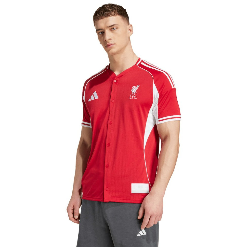 Liverpool Full-Button Baseball Jersey Red - Adidas for sale