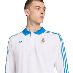 Real Madrid Terrace Icons Long Sleeve Polo White - Adidas discount