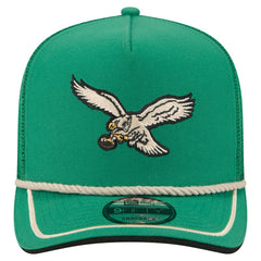 Philadelphia Eagles New Era Vintage Team Rope A-Frame Trucker 9FIFTY Snapback Hat - Kelly Green Hats