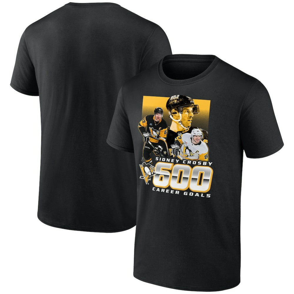 Sidney Crosby Pittsburgh Penguins 600 Career Goals T-Shirt - Black | US 202455748