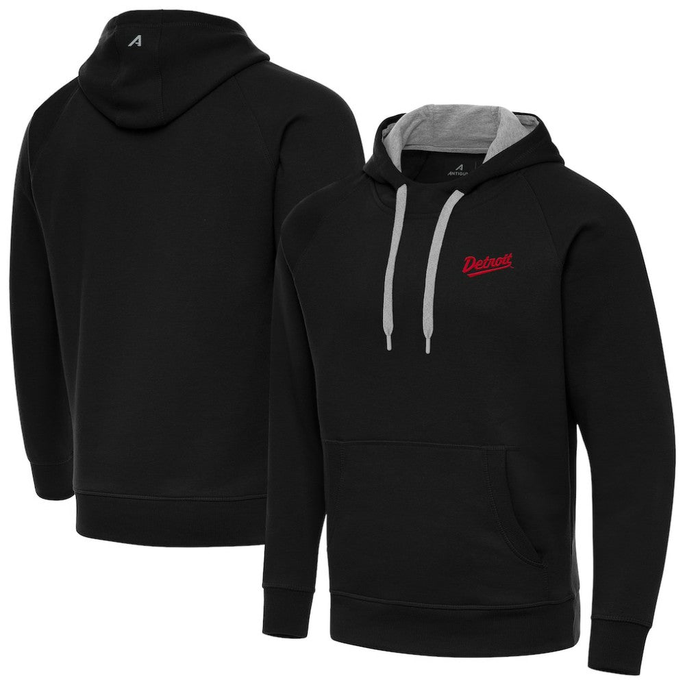 Detroit Red Wings Antigua 2025 NHL Stadium Series Victory Pullover Hoodie - Black | US 202455752