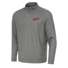 Detroit Red Wings Antigua 2025 NHL Stadium Series Subtle Quarter-Zip Top - Heather Black | US 202455776