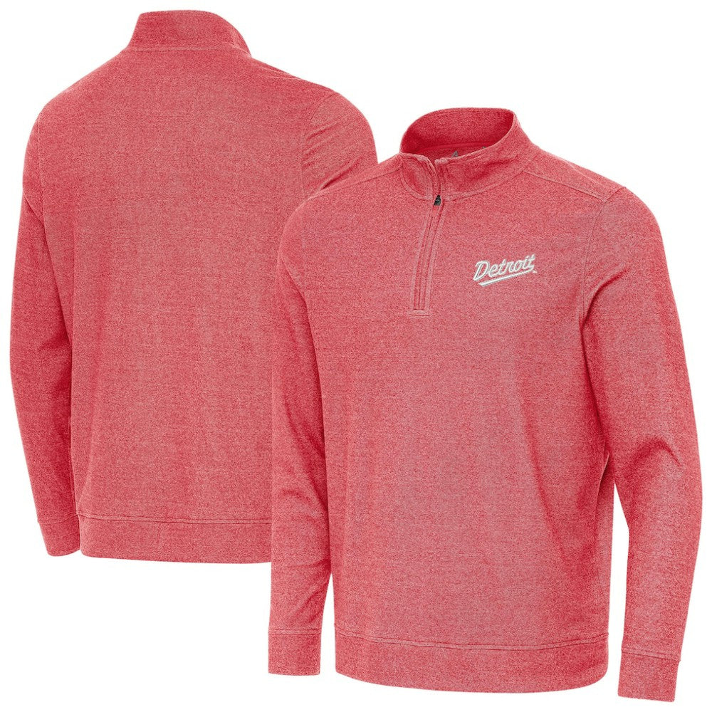 Detroit Red Wings Antigua 2025 NHL Stadium Series Subtle Quarter-Zip Top - Heather Red | US 202455779
