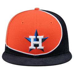 Houston Astros New Era Retro Split Corduroy Snapback Hat - Navy/Orange Hats