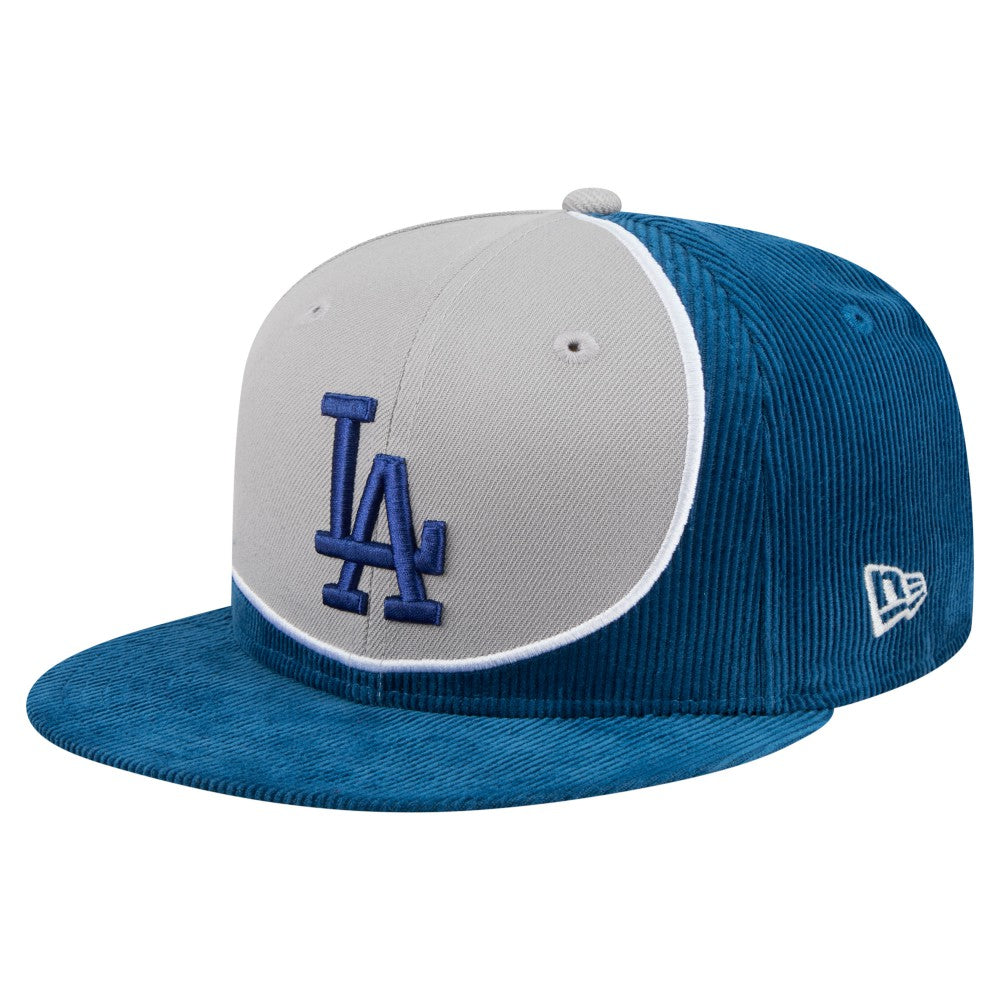 Los Angeles Dodgers New Era Retro Split Corduroy Snapback Hat - Royal/Gray Hats