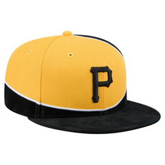 Pittsburgh Pirates New Era Retro Split Corduroy Snapback Hat - Black/Gold Hats