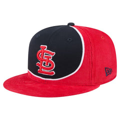 St. Louis Cardinals New Era Retro Split Corduroy Snapback Hat - Red/Navy Hats