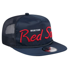 Boston Red Sox New Era Retro Satin Script Golfer Adjustable Hat - Navy Hats