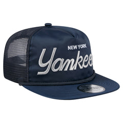 New York Yankees New Era Retro Satin Script Golfer Adjustable Hat - Navy Hats