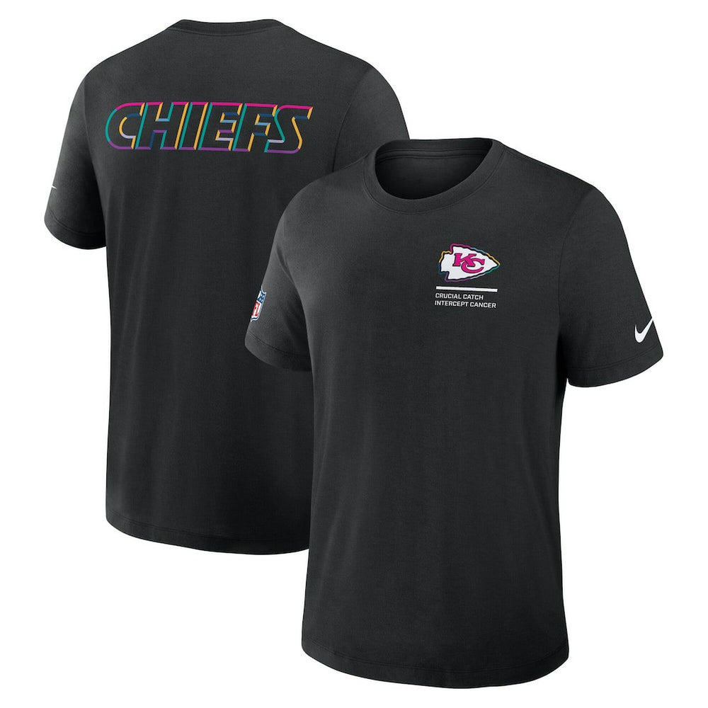 Kansas City Chiefs Tall 2025 NFL Crucial Catch Tri-Blend Dri-FIT T-Shirt - Black T-shirts
