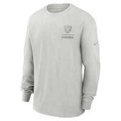 Las Vegas Raiders Essential Heavy Max90 Long Sleeve T-Shirt - Gray T-shirts