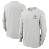 Baltimore Ravens Essential Heavy Max90 Long Sleeve T-Shirt - Gray T-shirts