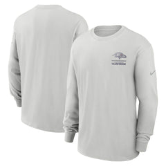 Baltimore Ravens Essential Heavy Max90 Long Sleeve T-Shirt - Gray T-shirts