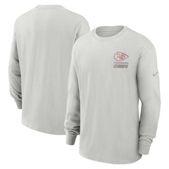 Kansas City Chiefs Essential Heavy Max90 Long Sleeve T-Shirt - Gray T-shirts