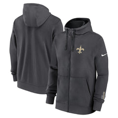 New Orleans Saints Primetime Club Full-Zip Hoodie - Anthracite Hoodies