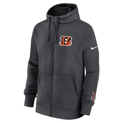 Cincinnati Bengals Primetime Club Full-Zip Hoodie - Anthracite Hoodies