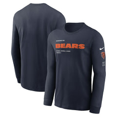 Chicago Bears Play to Win Essential Long Sleeve T-Shirt - Navy T-shirts