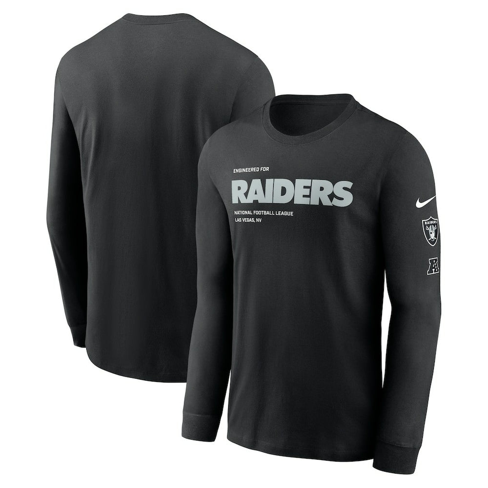 Las Vegas Raiders Play to Win Essential Long Sleeve T-Shirt - Black T-shirts