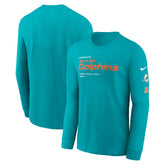Miami Dolphins Play to Win Essential Long Sleeve T-Shirt - Aqua T-shirts