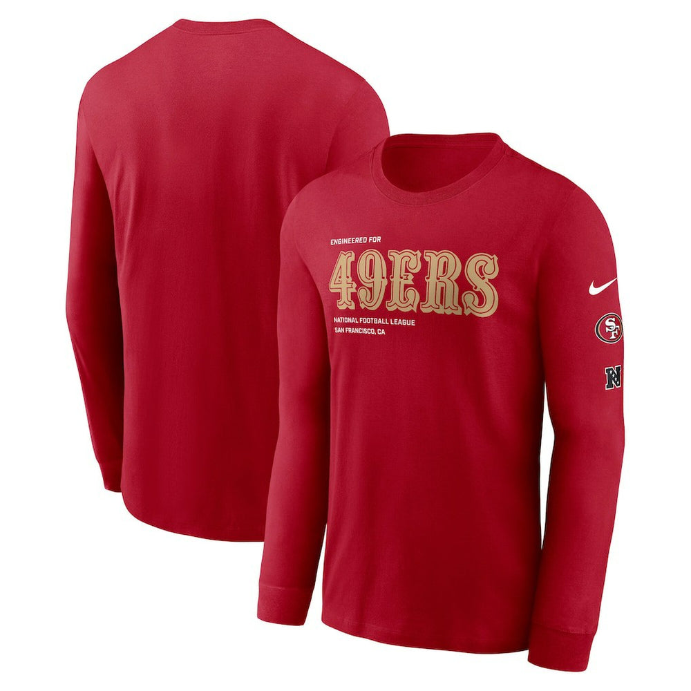 San Francisco 49ers Play to Win Essential Long Sleeve T-Shirt - Scarlet T-shirts
