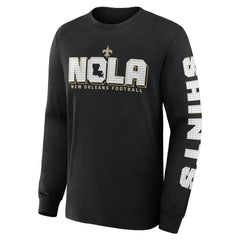 New Orleans Saints Hometown Sweep Legacy Long Sleeve T-Shirt - Black T-shirts