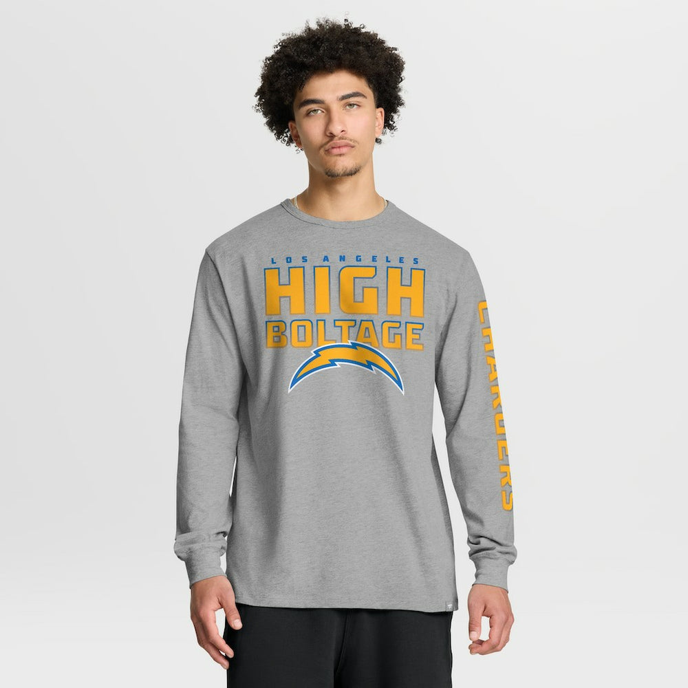 Los Angeles Chargers Hometown Sweep Legacy Long Sleeve T-Shirt - Heather Gray T-shirts