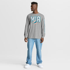 Miami Dolphins Hometown Sweep Legacy Long Sleeve T-Shirt - Heather Gray T-shirts