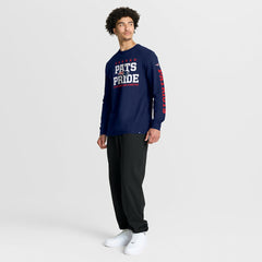 New England Patriots Hometown Sweep Legacy Long Sleeve T-Shirt - Navy T-shirts