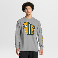 Green Bay Packers Hometown Sweep Legacy Long Sleeve T-Shirt - Heather Gray T-shirts