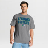 Seattle Seahawks First Down Tribute Tri-Blend T-Shirt - Heather Gray T-shirts