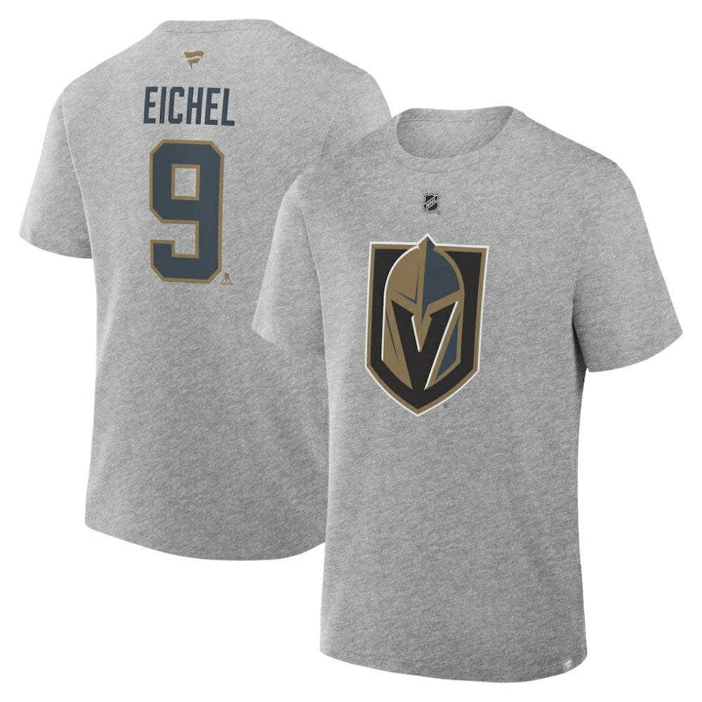 Jack Eichel Vegas Golden Knights Fanatics Authentic Stack Name & Number T-Shirt - Heather Gray | US 202466702