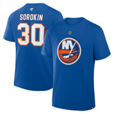 Ilya Sorokin New York Islanders Fanatics Authentic Stack Name & Number T-Shirt - Royal | US 202466712