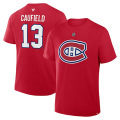 Cole Caufield Montreal Canadiens Fanatics Authentic Stack Name & Number T-Shirt - Red | US 202466772