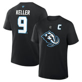 Clayton Keller Utah Mammoth Fanatics Authentic Stack Name & Number T-Shirt - Black | US 202466801